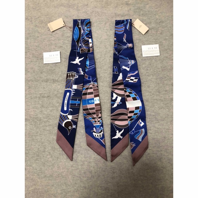 半額SALE☆ Hermes エルメス ツイリー 大空の狂気【箱なし】2本セット