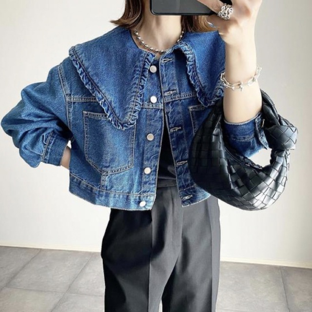 ZARA - ZARA ピーターパンカラーデニムジャケット Sの通販 by ひっこ's