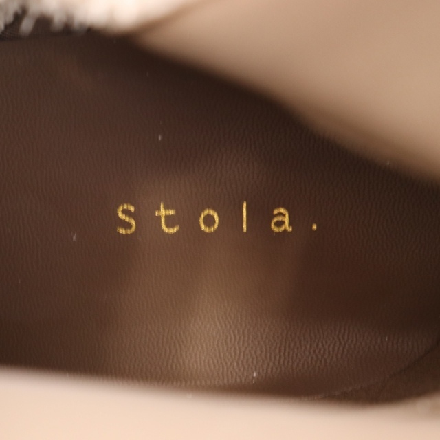 Stola.(ストラ)のストラ ショートブーツ ヒール チャンキーヒール ラウンドトゥ レザー  レディースの靴/シューズ(ブーツ)の商品写真