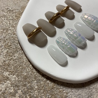 オーロラクロコダイルリングネイル コスメ/美容のネイル(つけ爪/ネイルチップ)の商品写真