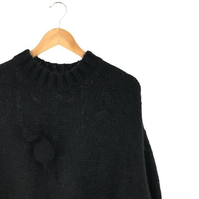 【美品】  JW Anderson / ジェイダブルアンダーソン | 3D Radish Crewneck Jumper モヘア混 3D ラディッシュ付き オーバーサイズ クルーネック ニット セーター | L | ブラック | メンズ