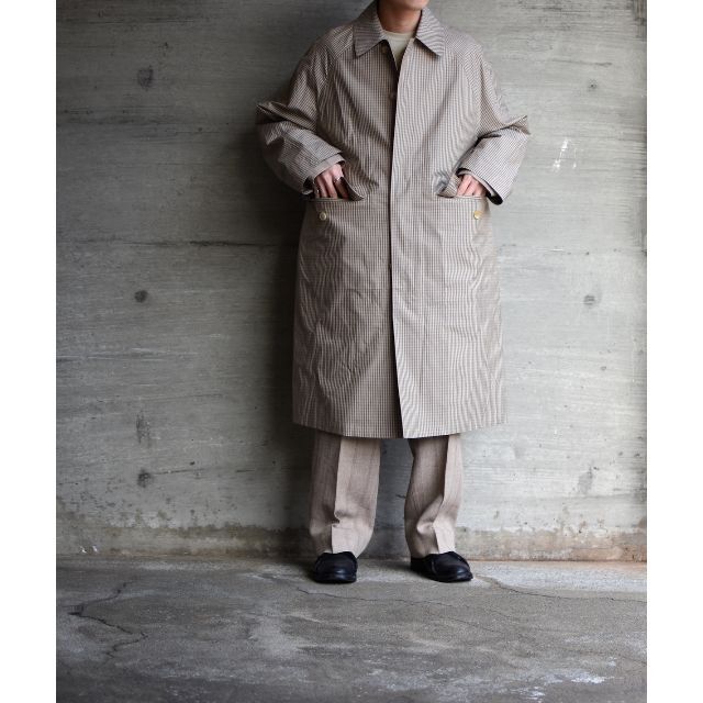 AURALEE FINX WEATHER CLOTH CHECK COAT