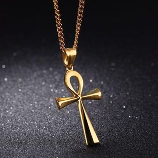 ms-00013 ネックレス　エジプト　ゴールド　十字架(ネックレス)