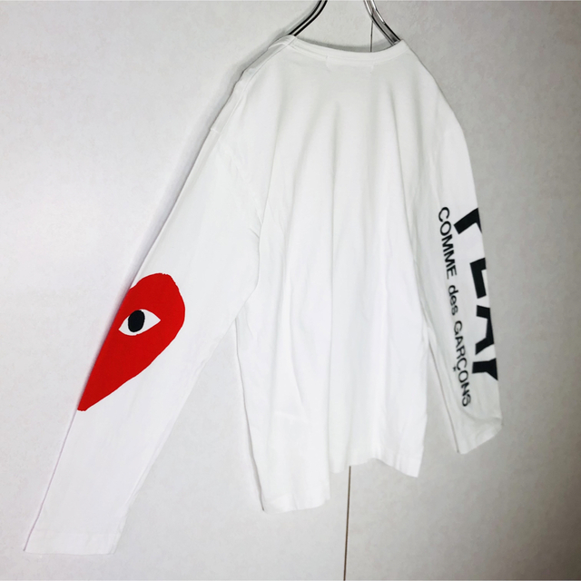 COMME des GARCONS(コムデギャルソン)の【人気デザイン】 コム・デ・ギャルソン 長袖Tシャツ 袖柄ロンT ビックハート レディースのトップス(Tシャツ(長袖/七分))の商品写真