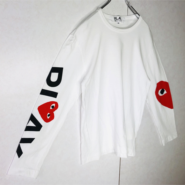 COMME des GARCONS(コムデギャルソン)の【人気デザイン】 コム・デ・ギャルソン 長袖Tシャツ 袖柄ロンT ビックハート レディースのトップス(Tシャツ(長袖/七分))の商品写真