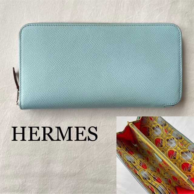 HERMES エルメス 長財布 シルクイン ブルーゼフィール 水色 | wic