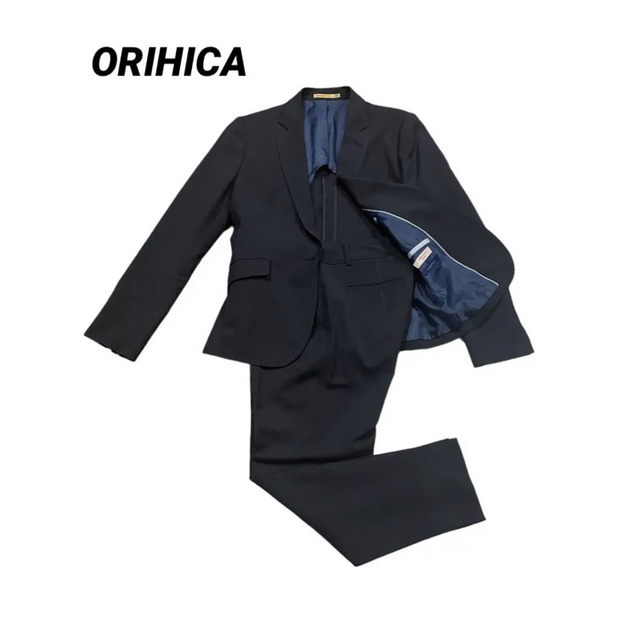 ORIHICA(オリヒカ)のパンツスーツ　セットアップ　ウォッシャブル　ネイビー レディースのフォーマル/ドレス(スーツ)の商品写真