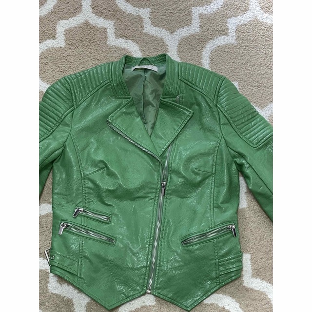 ZARA / ザラ レザーライダースジャケット バイカージャケット 肩ステッチ