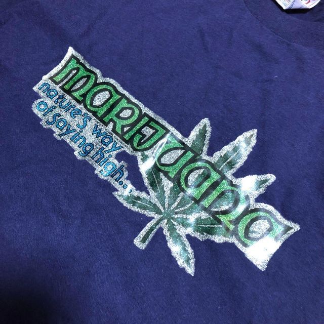 DELTA(デルタ)の00s DELTA Tシャツ ラメプリント marijuana 紫 M ウィード メンズのトップス(Tシャツ/カットソー(半袖/袖なし))の商品写真