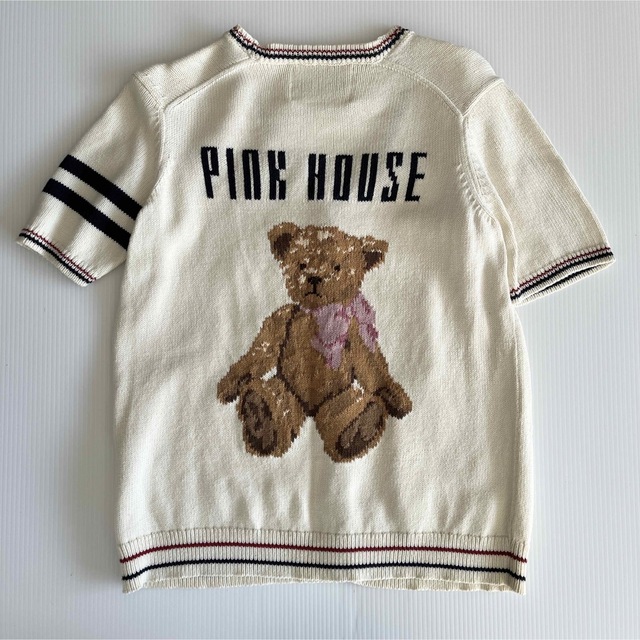 ピンクハウス　PINK HOUSE ニット　カーディガン　半袖　クマ　ベア