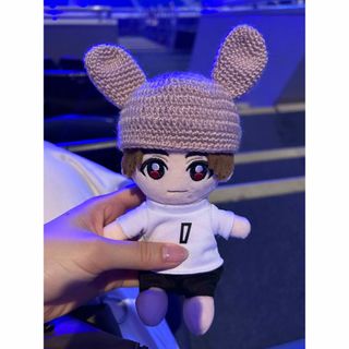 ジャニーズ(Johnny's)のちびぬい用 うさ耳ニット帽子① ハンドメイド(アイドルグッズ)