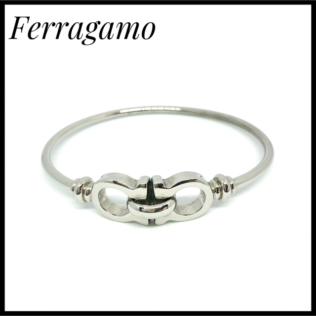 Ferragamo】フェラガモ バングル ガンチーニ シルバー ブレスレット