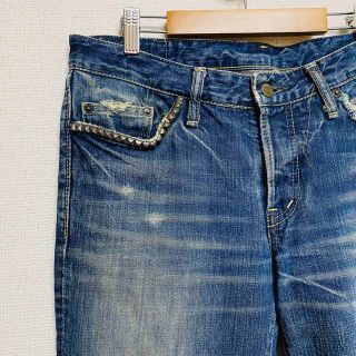 ヒステリックグラマー(HYSTERIC GLAMOUR)の一点物　ヒステリックグラマー　ダメージ加工スタッズデニムパンツ(デニム/ジーンズ)