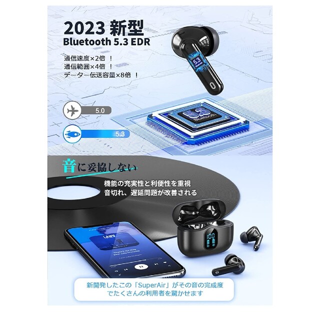 イヤホン Bluetooth ワイヤレス 5.3 EDR搭載 SX-19