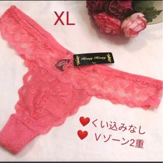 くい込み無し◎薔薇柄総レース❤XL ピンク1点(ショーツ)