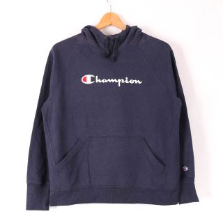 チャンピオン(Champion)のチャンピオン ロゴパーカー 長袖 カンガルーポケット トップス スウェット スエット レディース XLサイズ ネイビー Champion(パーカー)