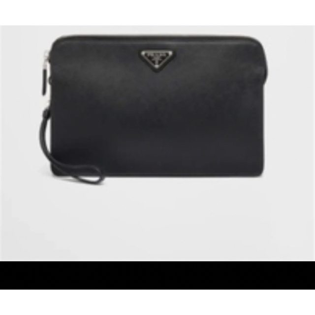 PRADA - PRADA クラッチバッグ サフィアーノレザー ブラックの通販 by