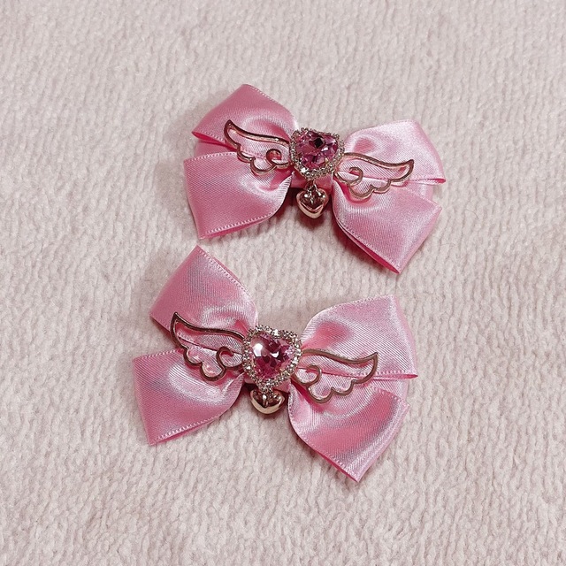 Ank Rouge リボン ヘアクリップ ピンク 2個セット 量産型の通販 by ♡♡♡｜アンクルージュならラクマ