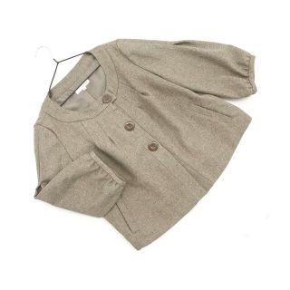 エニィファム(anyFAM)のany FAM エニィファム ノーカラー ジャケット size3/茶 ◇■ レディース(ノーカラージャケット)