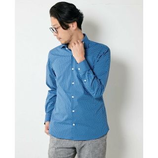 メンズメルローズ(MEN'S MELROSE)の【ブルー】HITOYOSHI Wネームドビーブルーワイドカラーシャツ(その他)