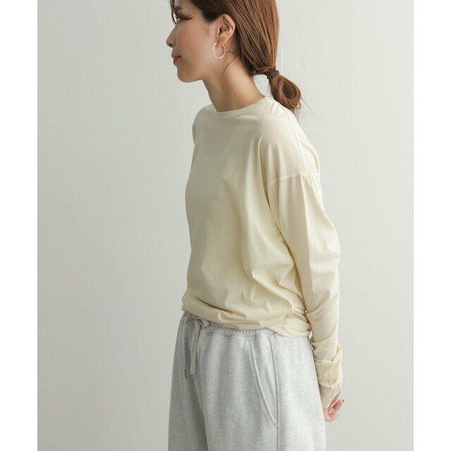 URBAN RESEARCH DOORS(アーバンリサーチドアーズ)の【別注beige】『別注』unfil*DOORS high twist cotton L/S t-shirts レディースのトップス(カットソー(長袖/七分))の商品写真