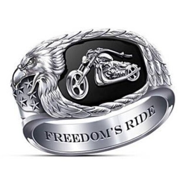 【SALE】リング メンズ オートバイ バイク シルバー 銀色 指輪 20号 レディースのアクセサリー(リング(指輪))の商品写真