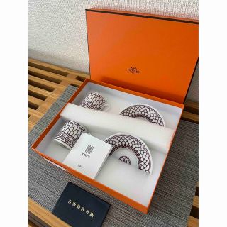 エルメス(Hermes)のエルメス 食器 アッシュ H デコ ルージュ コーヒーカップ＆ソーサー ペア(食器)