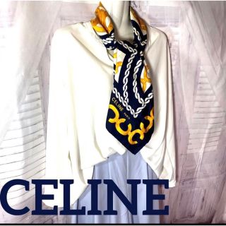 セリーヌ(celine)のセリーヌ　CELINE マカダム　ブラゾン　シルクスカーフ(バンダナ/スカーフ)