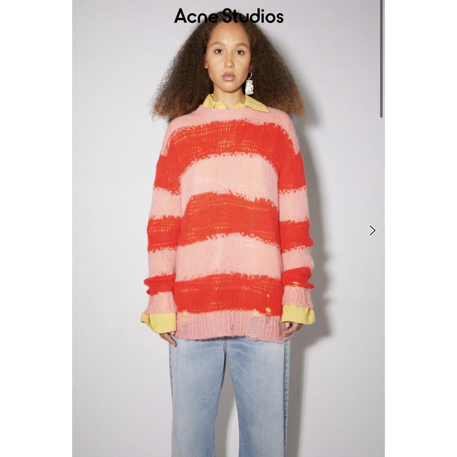 限定値下げ　acne studios ダメージボーダーニット | フリマアプリ ラクマ