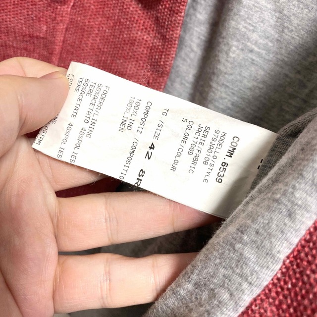 イレブンティ eleventy リネンジャケット size/42 レッド - 8