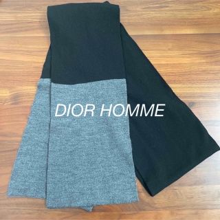 ディオールオム(DIOR HOMME)の希少　DIOR HOMME ディオールオム　ロングマフラー　黒✖️グレー(マフラー)