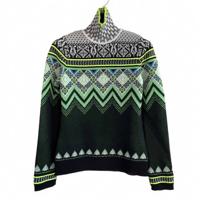 mame22aw Fair Isle High Neck Knitted Top