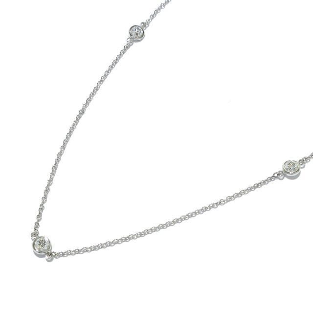 人気沸騰ブラドン Tiffany & 3Pダイヤ ネックレス美品 ティファニー