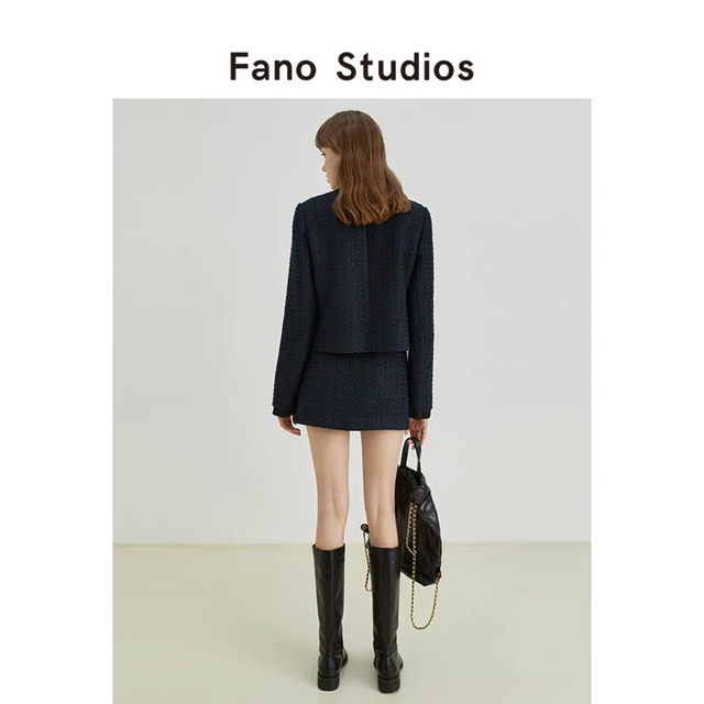 Fano Studios】ネイビーツイードジャケット | elisanievas.com