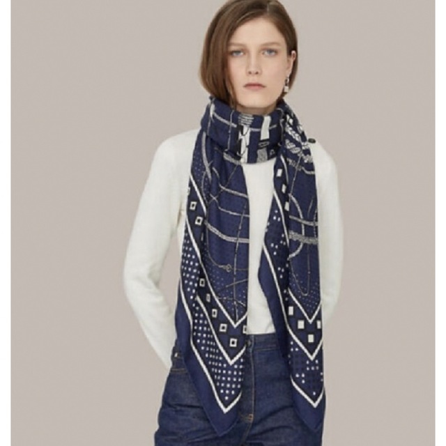 王宮の扉』HERMESエルメス カシミヤシルク140カシシル ショール