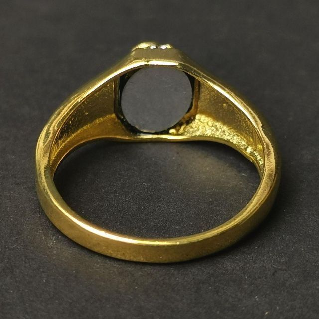 ドラゴン グリーン ストーン ゴールド リング 竜 龍 彫刻 指輪 エメラルド メンズのアクセサリー(リング(指輪))の商品写真