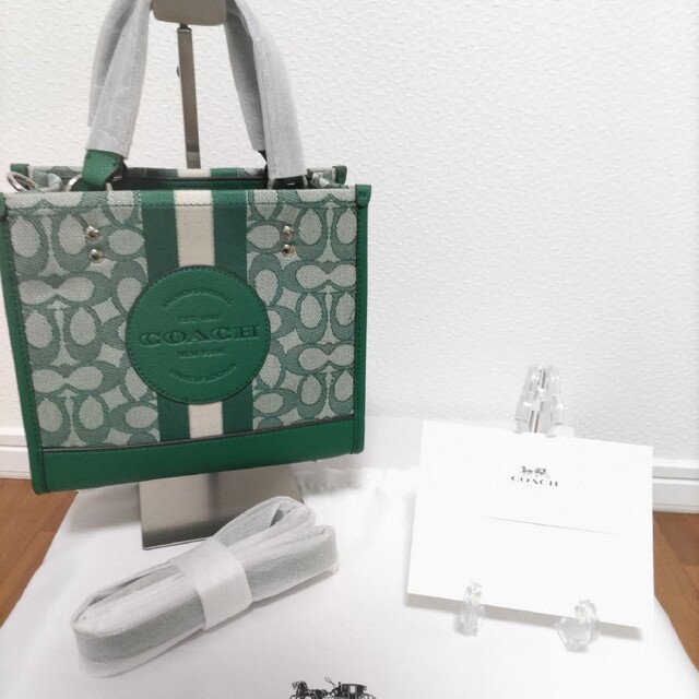 COACH コーチ 最新 トートバッグ ハンド ショルダー グリーン デンプシー-