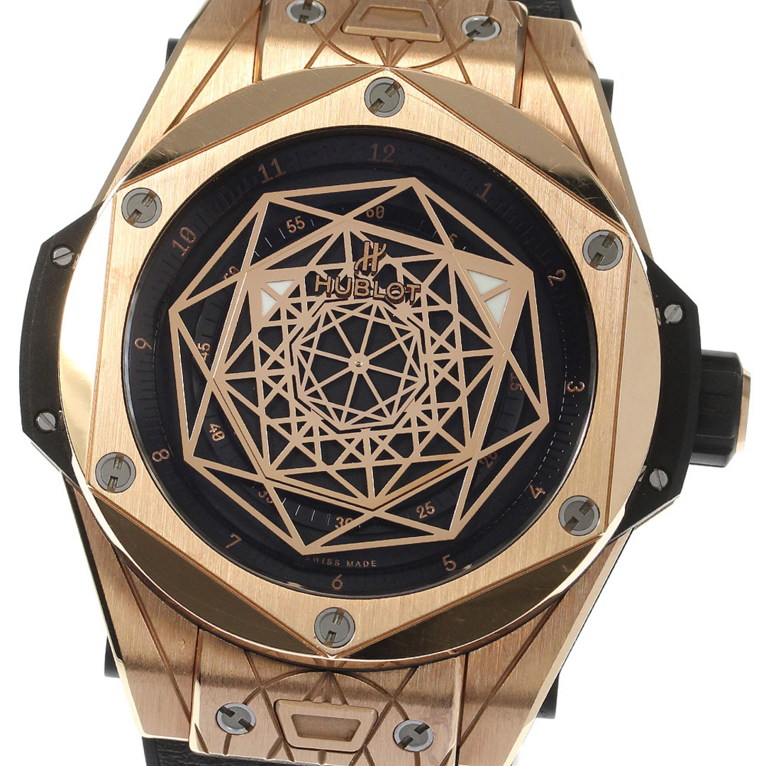 HUBLOT(ウブロ)のウブロ HUBLOT 415.OX.1118.VR.MXM17 ビッグバン ウニコ サンブルー キングゴールド K18PG 世界限定100本 自動巻き メンズ 箱付き_703676【ev10】 メンズの時計(腕時計(アナログ))の商品写真