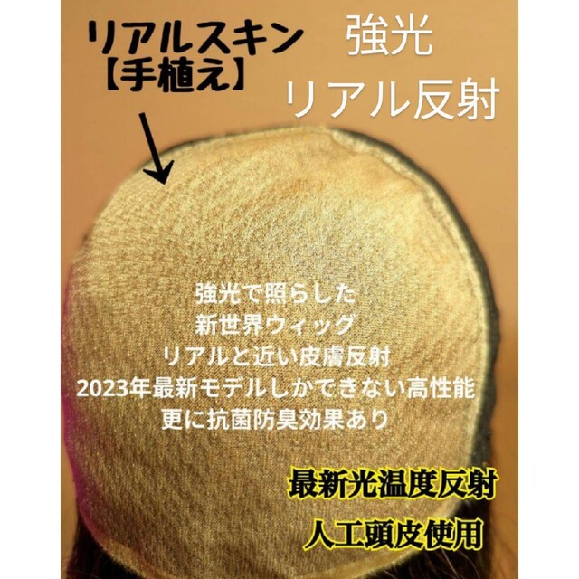 レミー100%ウィッグレース部分手植え❣️艶髪ふんわ新世界美人❣️の