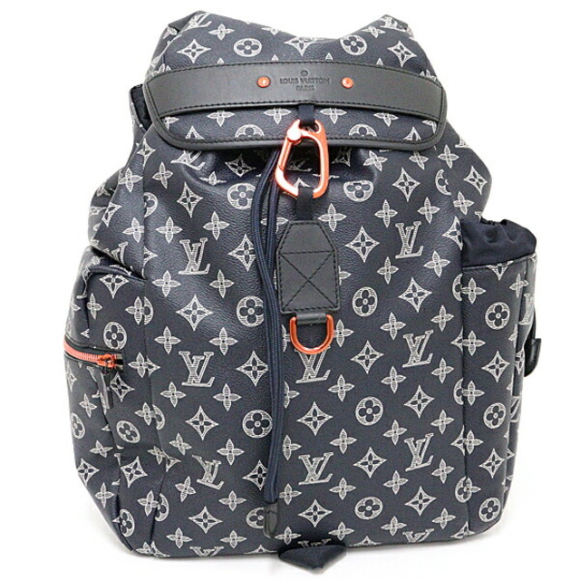 LOUIS VUITTON ルイ・ヴィトン ディスカバリーバックパック リュックサック モノグラムインク メンズ M43693 ネイビー ブラック・レッド系金具Sランク