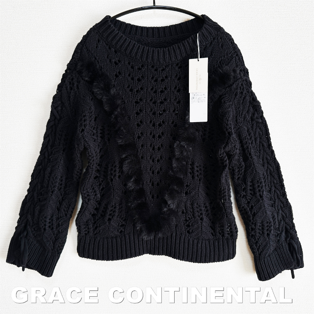 GRACE CONTINENTAL - 【GRACE CONTINENTAL】エコファー ケーブルニット タグ付未使用