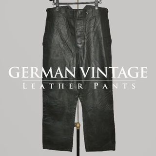 MILITARY - 実物 ドイツ軍 Uボート レザー パンツ 海軍 ライダース