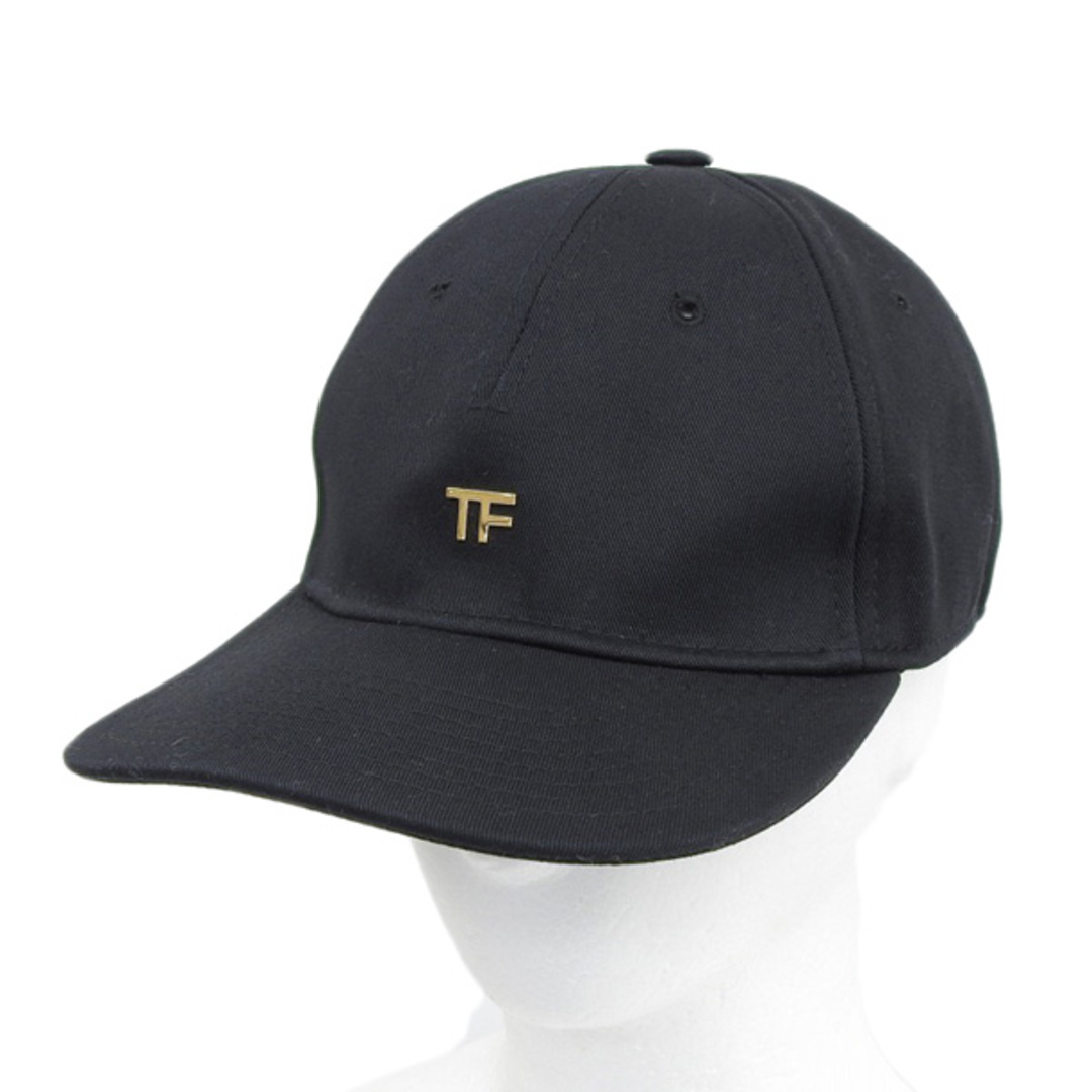 中古】 TOM FORD トムフォード コットン TFロゴ キャップ ブラック gy