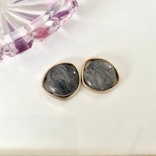 ハンドメイドピアス　マーブルカボションピアス02★(ピアス)