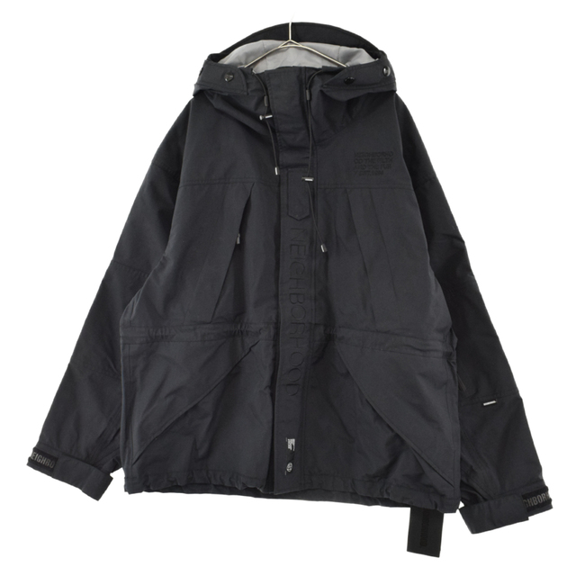 NEIGHBORHOOD(ネイバーフッド)のNEIGHBORHOOD ネイバーフッド 22SS 3 Layer Parka 3レイヤーナイロンマウンテンパーカー 221TSNH-JKM09 ブラック メンズのジャケット/アウター(マウンテンパーカー)の商品写真