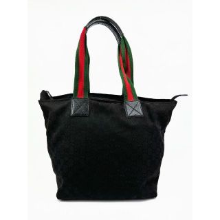 Gucci - グッチ GGキャンバスレザーブラック シェリーライン