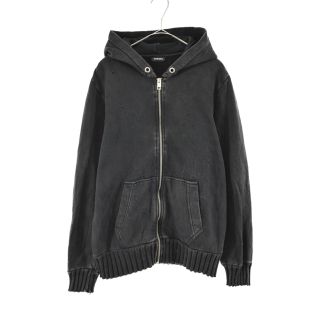 ディーゼル(DIESEL)のDIESEL ディーゼル Clush Zip Up Parka クラッシュ加工 ジップアップパーカー ブラック(パーカー)