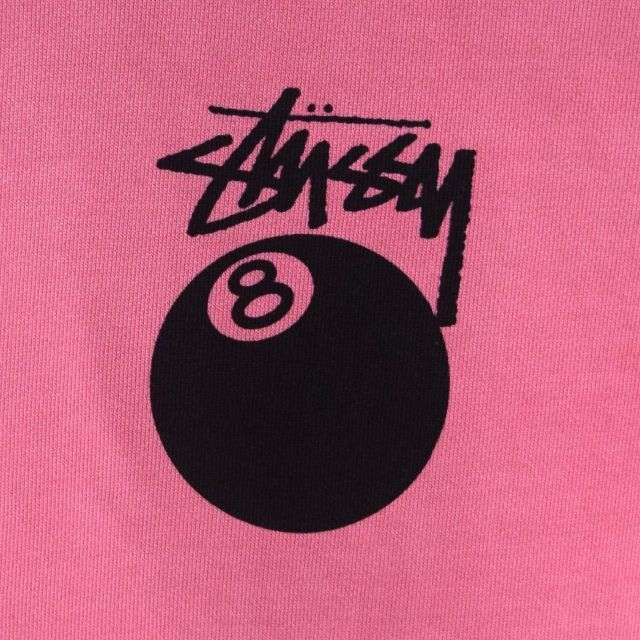 ★新品★ STUSSY　ステューシー　8ボール　パーカー　ピンク　L