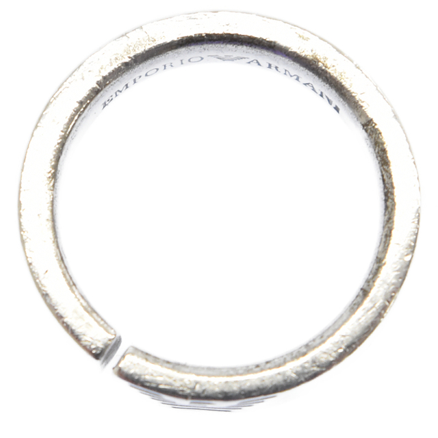 EMPORIO ARMANI エンポリオアルマーニ ロゴ刻印 カットデザイン リング 指輪 シルバー 7号