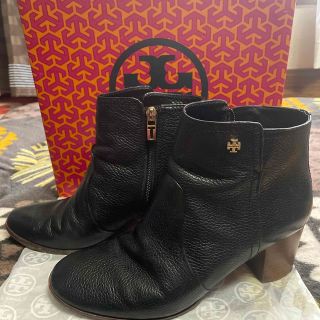 トリーバーチ(Tory Burch)のトリーバーチ　レザーショートブーツBLACK(ブーツ)